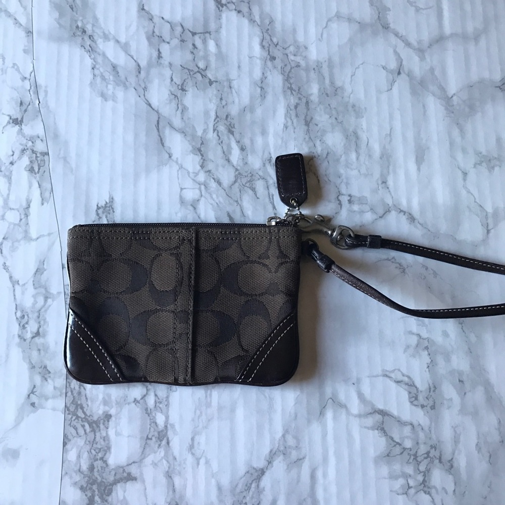 Coach Chocolate brown wristlet
